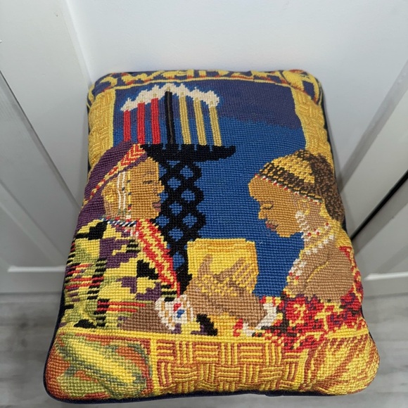 Kwanzaa Needlepoint Accent Pillow Festive Decor - Picture 3 of 6